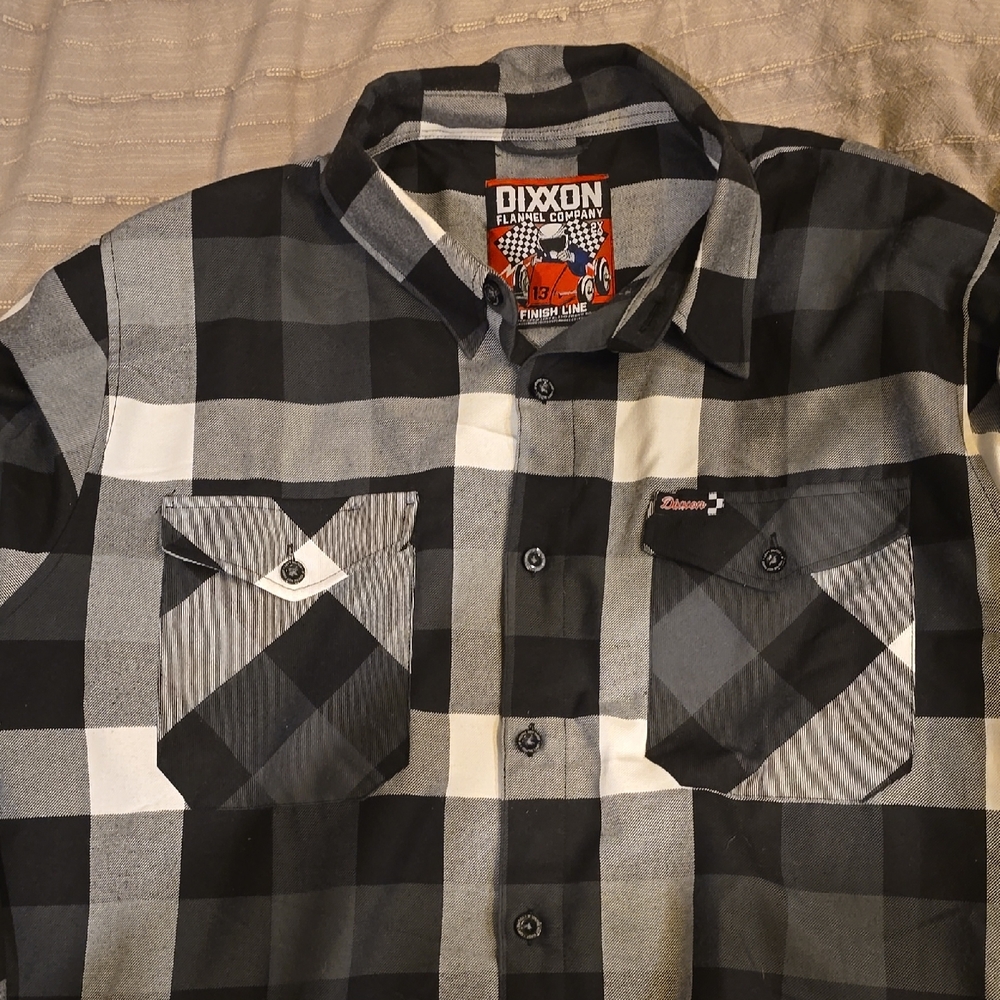 DIXXON Finishline 2X Men's Black and Gray Plaid Shirt